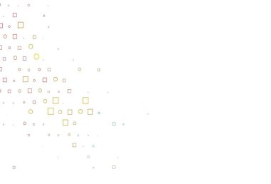 Aydınlık Çokrenkli, gökkuşağı vektör düzeni daire benekli, küplü. Küplerle, dairelerle soyut çizimler. Suyun deseni, yağmur damlaları.