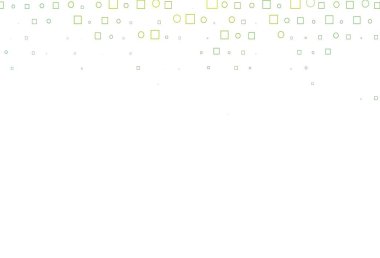 Lekeli açık yeşil vektör şablonu, dikdörtgenler. Soyut tarzda dekoratif tasarım, daireler, dikdörtgenler. Güzel web siteleri için desen.