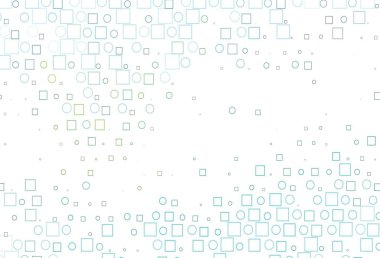 Açık yeşil, diskleri ve dikdörtgenleri olan sarı vektör dokusu. Renkli daireler, dikdörtgenler ile soyut arkaplan. Suyun deseni, yağmur damlaları.