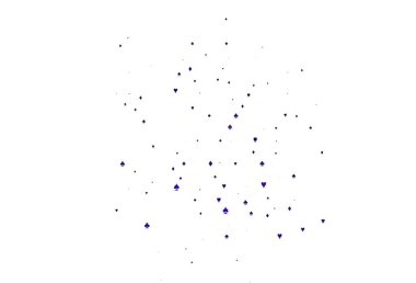 Açık Pembe, kart işaretli mavi vektör arkaplan. Kupa, maça, sinek ve elmasların olduğu bir resim. Kumarhanelerin kartvizitleri için şablon.