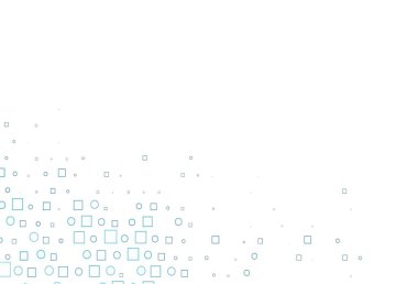 Işık Mavisi vektör kapağı dairelerle, küplerle. Soyut tarzda dekoratif tasarım, daireler, dikdörtgenler. Posterler, afişler için tasarım.