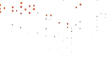 İskambil kağıtlı açık kırmızı vektör dokusu. Oyun kartlarının izole sembollerine sahip soyut çizimler. Poker oyunları ve etkinlikler broşürleri için desen.
