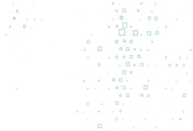 Aydınlık Çokrenkli, gökkuşağı vektör düzeni daire benekli, küplü. Soyut tarzda dekoratif tasarım, daireler, dikdörtgenler. Güzel web siteleri için desen.