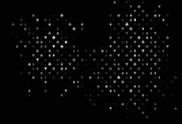 Dunkelsilberne Graue Vektorvorlage Mit Poker Symbolen Verschwommenes Dekoratives Design Von — Stockvektor