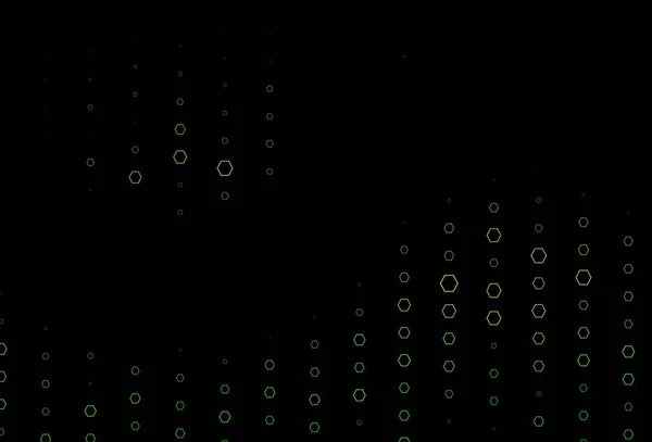 Texture Vectorielle Vert Foncé Jaune Avec Hexagones Colorés Illustration Abstraite — Image vectorielle