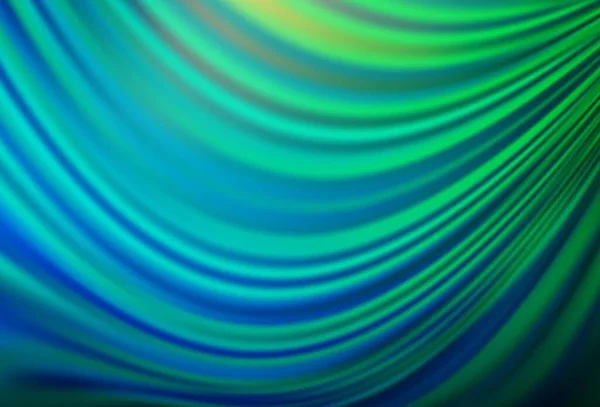 Hellblauer Grüner Vektorhintergrund Mit Gebogenen Linien Glitzernde Abstrakte Illustration Mit — Stockvektor