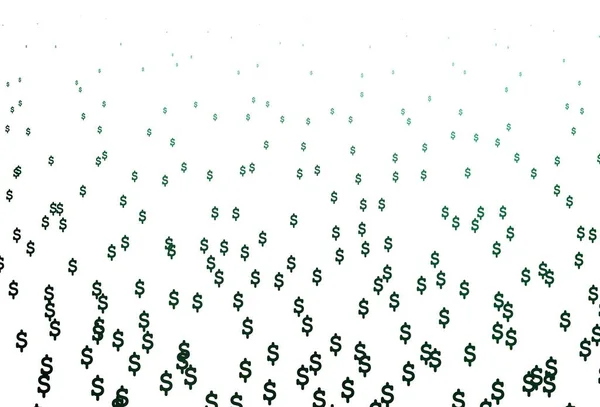 Tmavě Zelená Vektorová Textura Finančními Symboly Ilustrace Značkami Usd Bílé — Stockový vektor