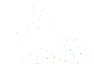 Müzik notalarıyla Açık Yeşil Vektör arkaplanı.