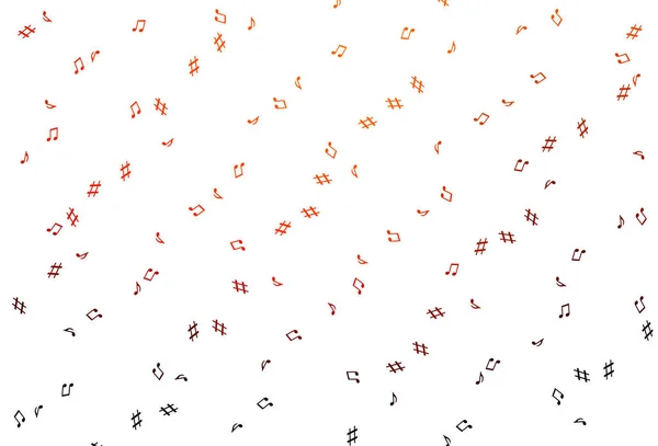 Fond Vectoriel Orange Clair Avec Des Notes Musique — Image vectorielle