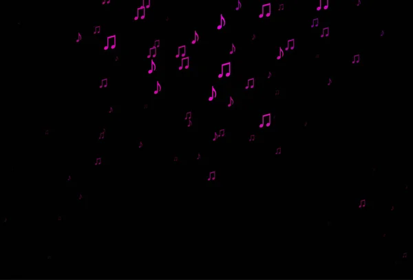 Темно Фиолетовая Векторная Текстура Музыкальными Нотами — стоковый вектор
