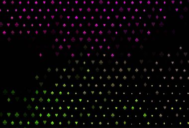 Koyu pembe, poker sembollü yeşil vektör şablonu.