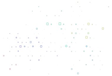 Işık Çokrenkli, küreler ve karelerle Gökkuşağı vektör deseni.