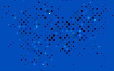 Kristallerle, dairelerle, karelerle vektör şablonu. Renkli noktaları, çizgileri, küpleri olan soyut çizimler. İş ilanları, broşürler, broşürler için desen