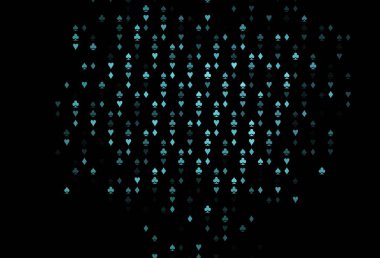 Koyu mavi vektör desenli, kart sembollü. Kupa, maça, sinek ve elmasların olduğu bir resim. Kitapçıklar, kumarhanelerin broşürleri..