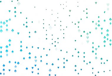 Açık Mavi, kart elemanları ile yeşil vektör düzeni.