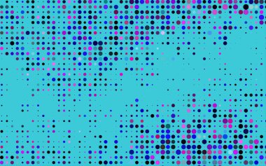 Kristallerle, dairelerle, karelerle vektör şablonu. Renkli noktaları, çizgileri, küpleri olan soyut çizimler. İş ilanları, broşürler, broşürler için desen