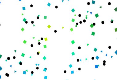 Açık Mavi, kristalli, daireli, kareli sarı vektör şablonu.