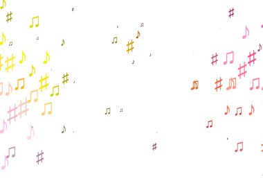 Müzik elementleriyle Açık Kırmızı, Sarı vektör deseni.