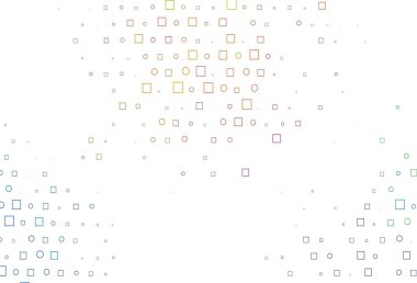 Aydınlık Çokrenkli, Gökkuşağı vektör kaplamalı daireler, küpler. Soyut tarzda dekoratif tasarım, daireler, dikdörtgenler. Güzel web siteleri için desen.