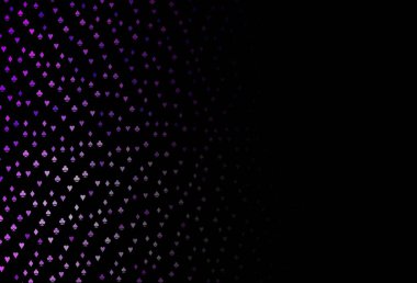 İskambil kağıtlarıyla koyu mor vektör dokusu. Kalplerin, maça, sinek ve elmasların işaretleriyle renkli bir değişim. Kitapçıklar, kumarhanelerin broşürleri..