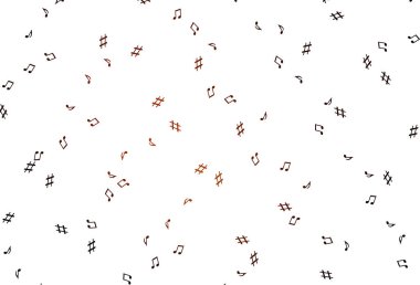 Müzik elemanları ile açık kırmızı vektör deseni.