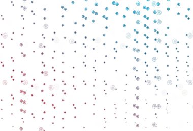Açık mavi, güzel kar taneleriyle kırmızı vektör örtüsü.