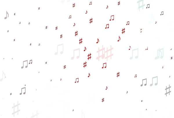 Fond Vectoriel Rouge Clair Avec Notes Musique — Image vectorielle