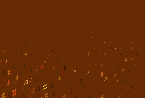 Світло Жовта Помаранчева Векторна Текстура Музичними Нотами — стоковий вектор