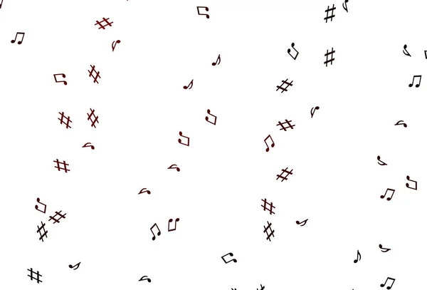 Modèle Vectoriel Rouge Clair Avec Éléments Musicaux — Image vectorielle