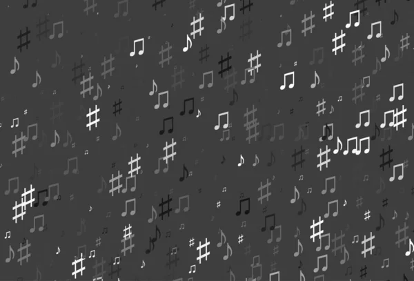 Argent Clair Fond Vectoriel Gris Avec Symboles Musicaux — Image vectorielle