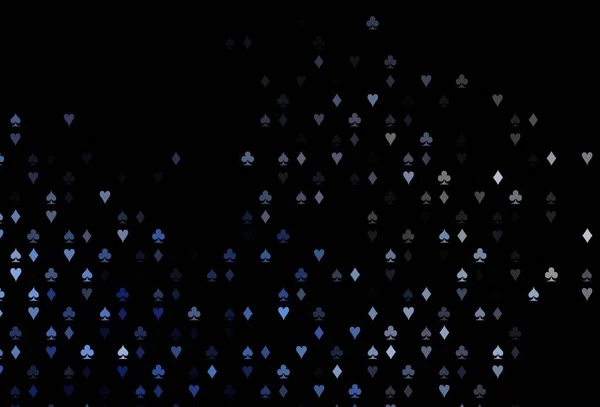Plantilla Vectorial Azul Oscuro Con Símbolos Poker Ilustración Brillante Con — Vector de stock