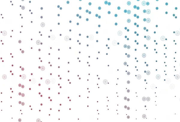 Светло Синий Красный Вектор Красивыми Снежинками — стоковый вектор