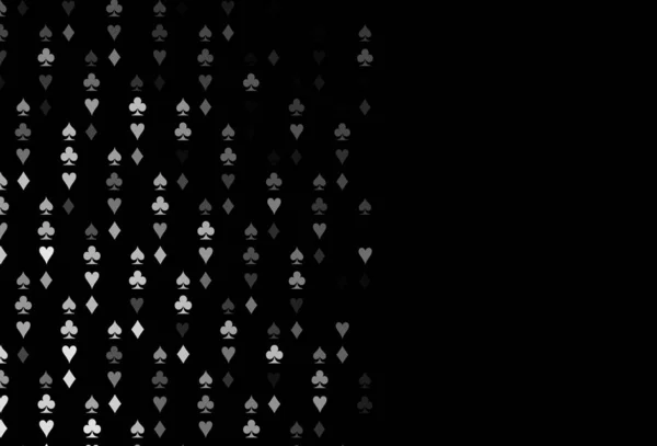 ダークシルバー ポーカーシンボルとグレーベクトルテンプレート ハート スペード クラブ ダイヤモンドのカラーイラスト ポーカーゲーム イベントのチラシのパターン — ストックベクタ