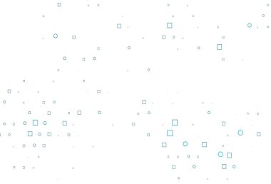 Işık Mavisi vektör kapağı dairelerle, küplerle. Küplerle, dairelerle soyut çizimler. Reklamlar, broşürler için desen.