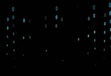 Dolarlı koyu mavi vektör deseni. Renkli dijital sembollü soyut illüstrasyon. Ekonomi ve zenginlik reklamınız için akıllıca bir tasarım..