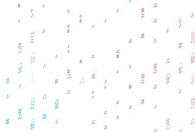 Açık Mavi, müzik elementleriyle kırmızı vektör deseni.