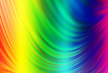 Açık Çokrenkli, eğri kurdeleli Gökkuşağı vektör arkaplanı.