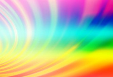 Açık Çokrenkli, sıvı şekilli Gökkuşağı vektör şablonu. Mermer stilinde tamamen yeni bir renk çizimi. Arkaplanlar için desenli dalga deseni.