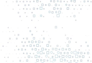 Işık Mavisi vektör kapağı dairelerle, küplerle. Daireleri olan renkli bir eğim, soyut arkaplanda dikdörtgenler. Marka kitabınız için şablon.