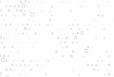 Açık yeşil, kırmızı vektör çemberlerle kaplı, küplerle. Renkli daireler, dikdörtgenler ile soyut arkaplan. Suyun deseni, yağmur damlaları.