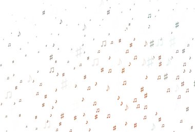 Müzik elementleri ile Açık Turuncu vektör deseni.