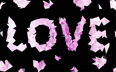 pembe aşk soyut üçgen arkaplan, vektör illüstrasyonu    