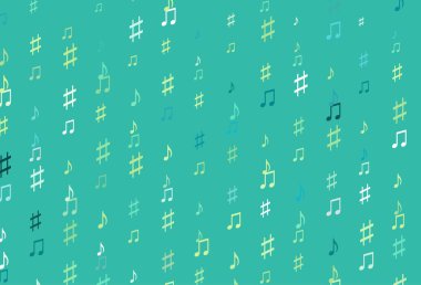 Açık Yeşil, müzik elementli sarı vektör deseni.