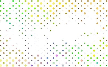 Kristallerle, dairelerle, karelerle vektör şablonu. Renkli noktaları, çizgileri, küpleri olan soyut çizimler. İş ilanları, broşürler, broşürler için desen