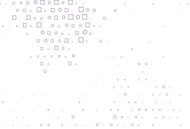 Disklerle, dikdörtgenlerle açık mor vektör dokusu. Küplerle, dairelerle soyut çizimler. Güzel web siteleri için desen.