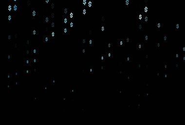 Dolarlı koyu mavi vektör deseni. Bulanık tasarım ve USD sembolleri. Kalıp, reklam, broşür ve banka broşürleri için kullanılabilir.