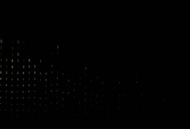 Koyu yeşil, finansal sembollü sarı vektör dokusu.