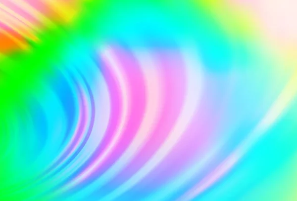 Luce Multicolore Sfondo Vettore Arcobaleno Con Cerchi Curvi — Vettoriale Stock