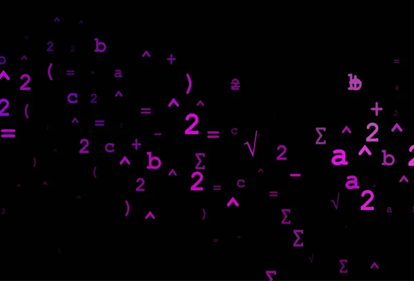 Mörk Lila Vektor Mall Med Matematiska Simboler — Stock vektor