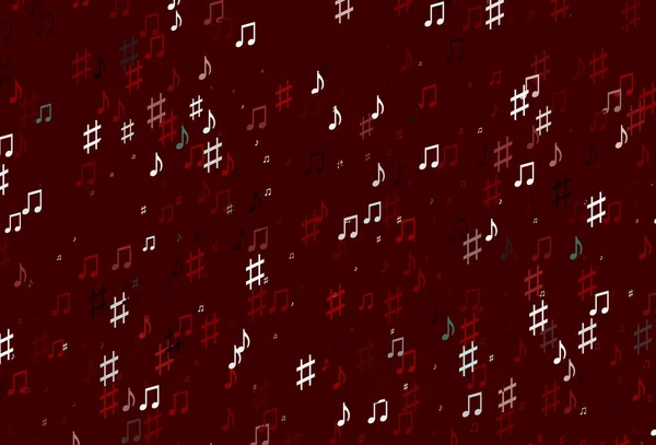 Plantilla Vectorial Rojo Claro Con Símbolos Musicales — Vector de stock